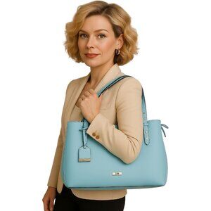 Trina Turk Bag Handbag Purse Shoulder TOTE Vegan Leather Teal WOMAN'S WOMEN'S